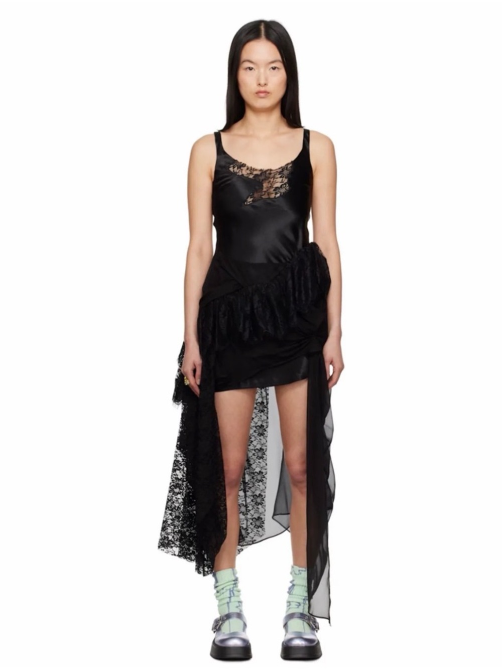 COLLINA STRADA Black Ammi Fanny Minidress MSRP$965